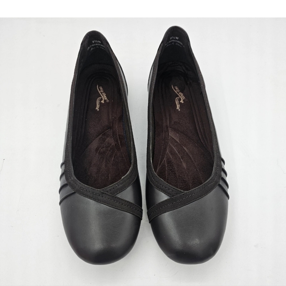 Easy Street Womens Denni Shoes Ballet Flat Slip On Manmade Casual Brown 9.5 W - Picture 2 of 12